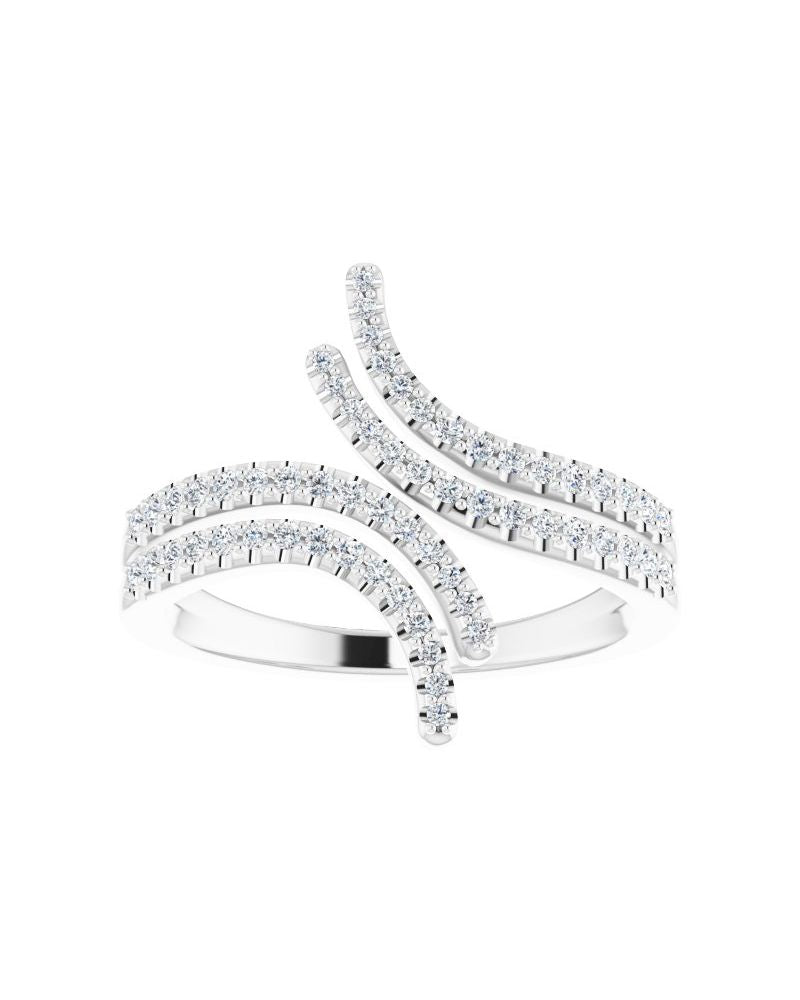 Anel Bypass em Ouro 14k com Diamantes Naturais – Modelo 9