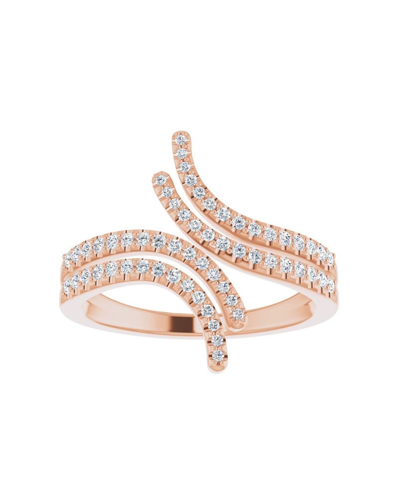 Anel Bypass em Ouro 14k com Diamantes Naturais – Modelo 9