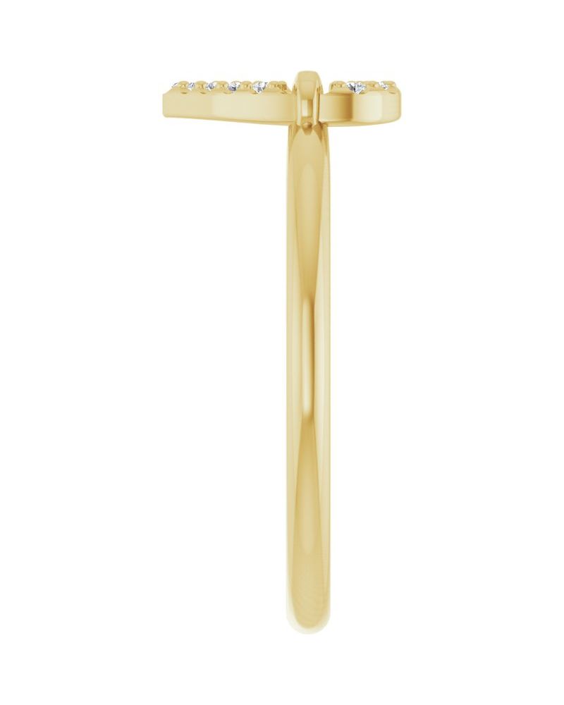 Anel Coração em Ouro 14k com Diamantes Naturais – Modelo 3