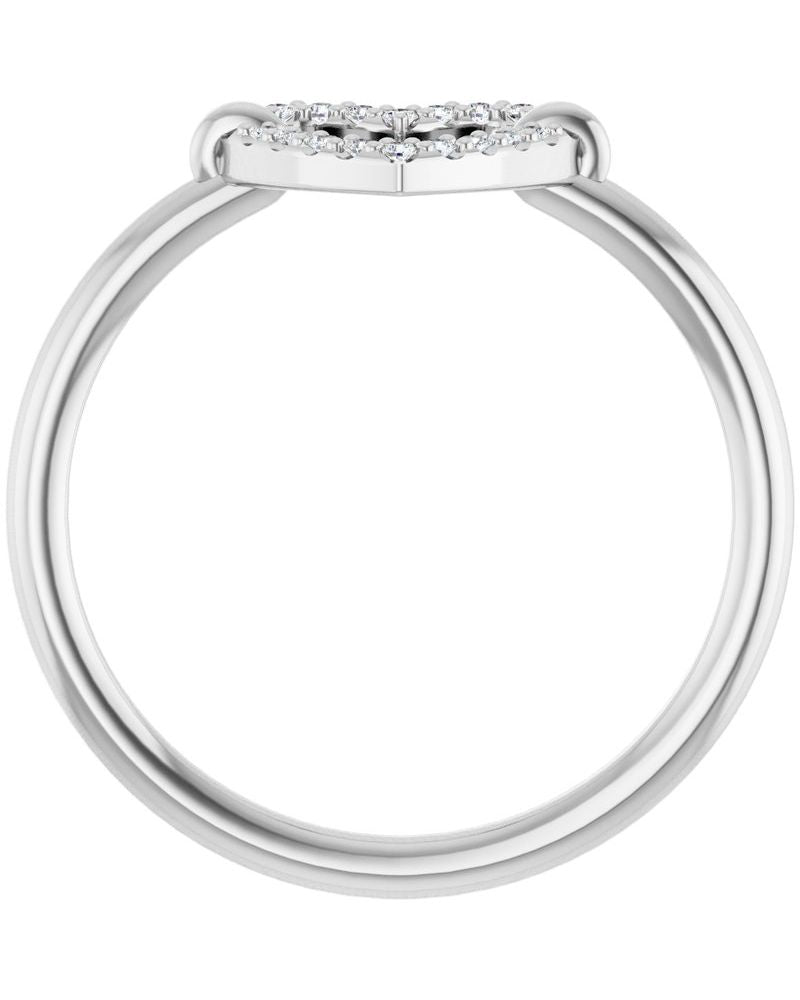 Anel Coração em Ouro 14k com Diamantes Naturais – Modelo 3