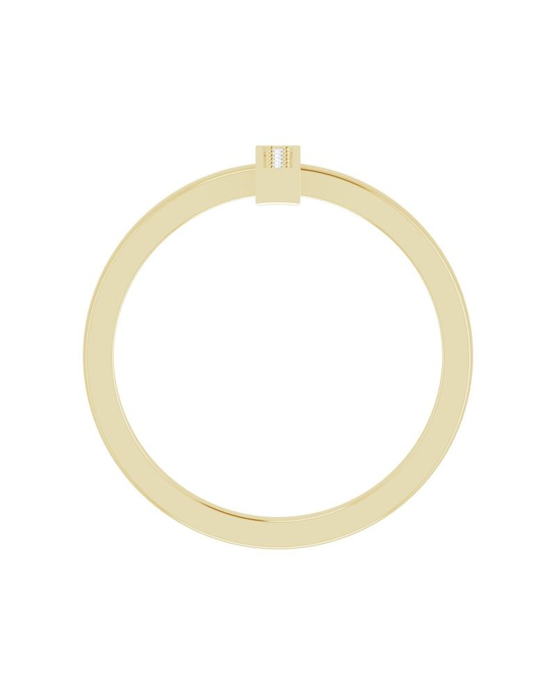 Anel Barra em Ouro 14k com Diamantes Naturais – Modelo 3