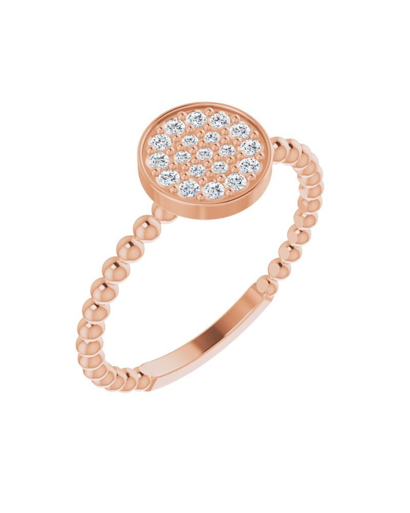 Anel Bolinhas Cluster em Ouro 14k com Diamantes Naturais