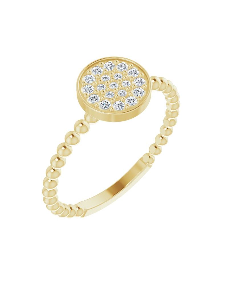 Anel Bolinhas Cluster em Ouro 14k com Diamantes Naturais