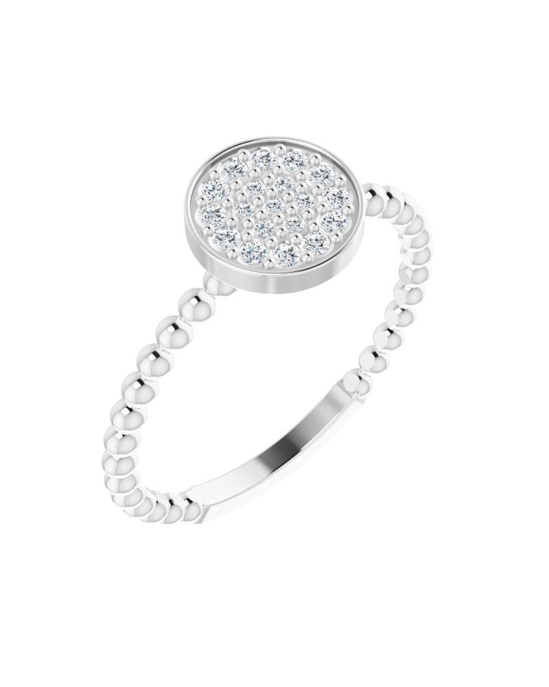 Anel Bolinhas Cluster em Ouro 14k com Diamantes Naturais
