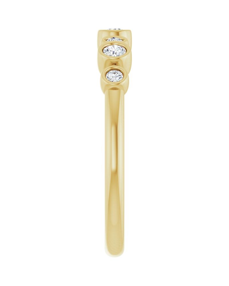 Anel com Cravação Bezel em Ouro 14k com Diamantes Naturais – Modelo 5