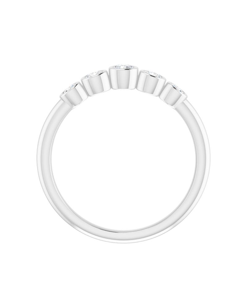 Anel Degradê com Cravação Bezel em Ouro 14k com Diamantes Naturais