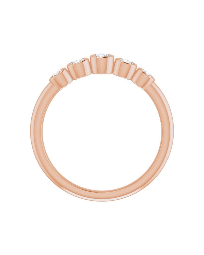 Anel Degradê com Cravação Bezel em Ouro 14k com Diamantes Naturais