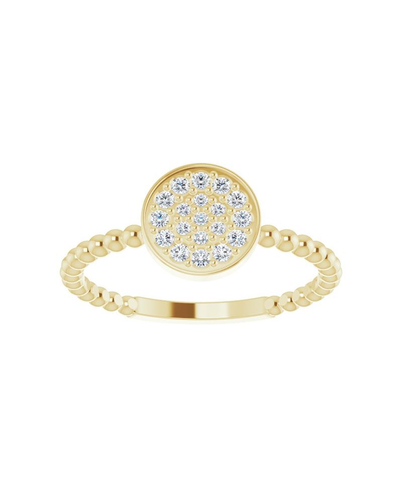 Anel Bolinhas Cluster em Ouro 14k com Diamantes Naturais