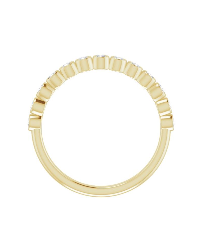 Anel com Cravação Bezel Empilhável em Ouro 14k com Diamantes Naturais – Modelo 4