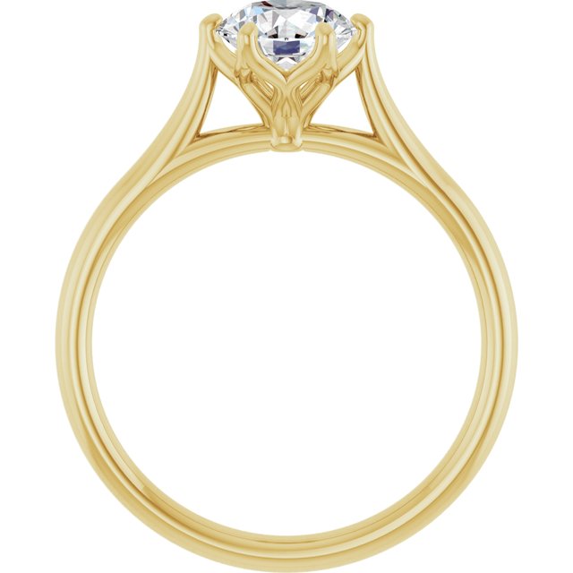 Solitário Tradicional – Amarelo 14k – vista frontal