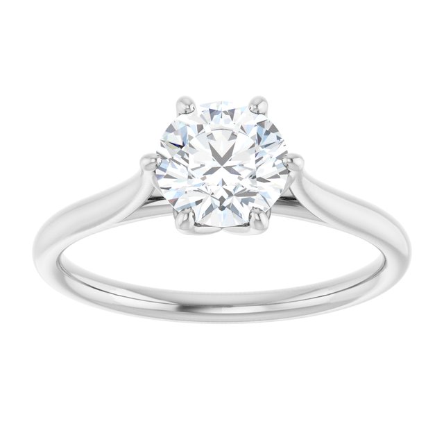 Solitário Tradicional – Branco 14k – vista de cima