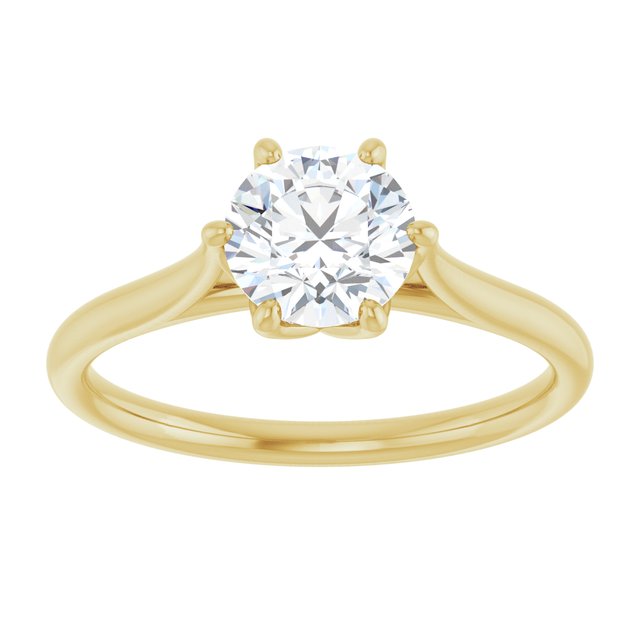 Solitário Tradicional – Amarelo 14k – vista de cima