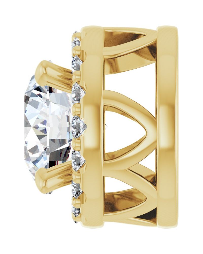 Pingente Halo em Ouro 14k com Diamantes de Laboratório