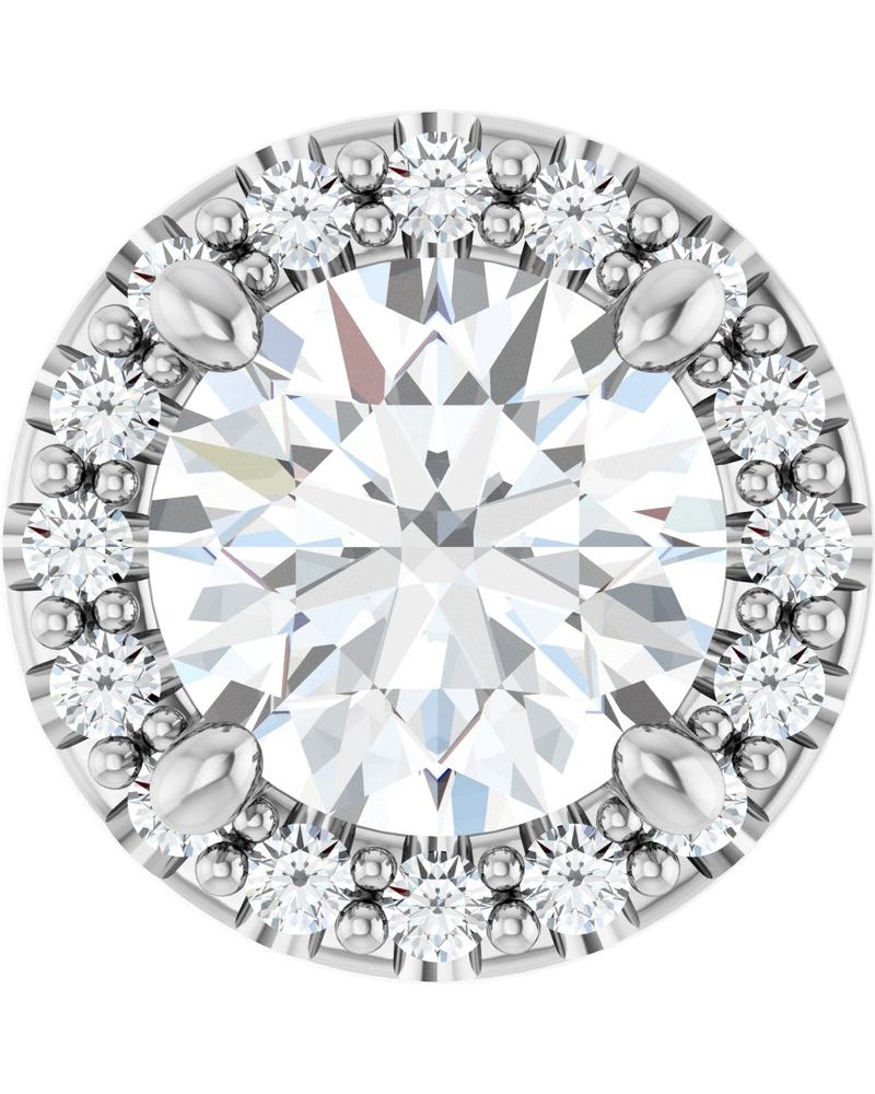 Pingente Halo em Ouro 14k com Diamantes de Laboratório