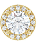 Pingente Halo em Ouro 14k com Diamantes de Laboratório
