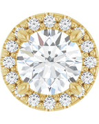 Pingente Halo em Ouro 14k com Diamantes de Laboratório