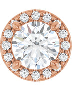 Pingente Halo em Ouro 14k com Diamantes de Laboratório
