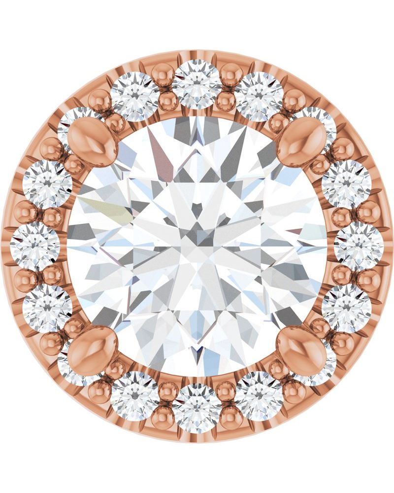 Pingente Halo em Ouro 14k com Diamantes de Laboratório