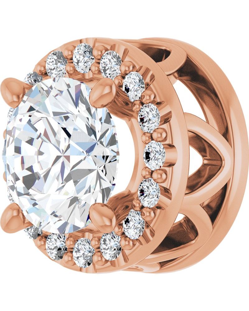 Pingente Halo em Ouro 14k com Diamantes de Laboratório
