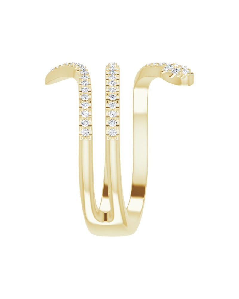 Anel Cobra em Ouro 14k com Diamantes Naturais