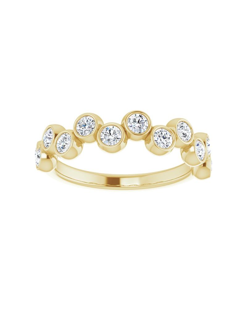 Anel com Cravação Bezel em Ouro 14k com Diamantes Naturais – Modelo 3
