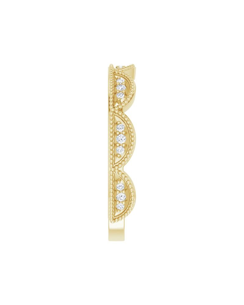 Anel Coroa Cravejado Empilhável em Ouro 14k com Diamantes Naturais – Modelo 2