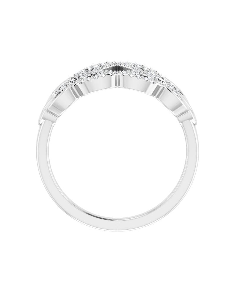 Anel Trançado em Ouro 14k com Diamantes Naturais