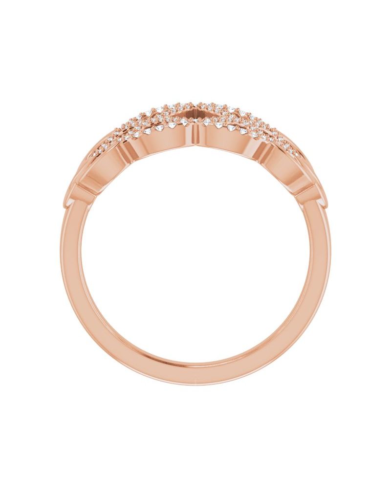 Anel Trançado em Ouro 14k com Diamantes Naturais