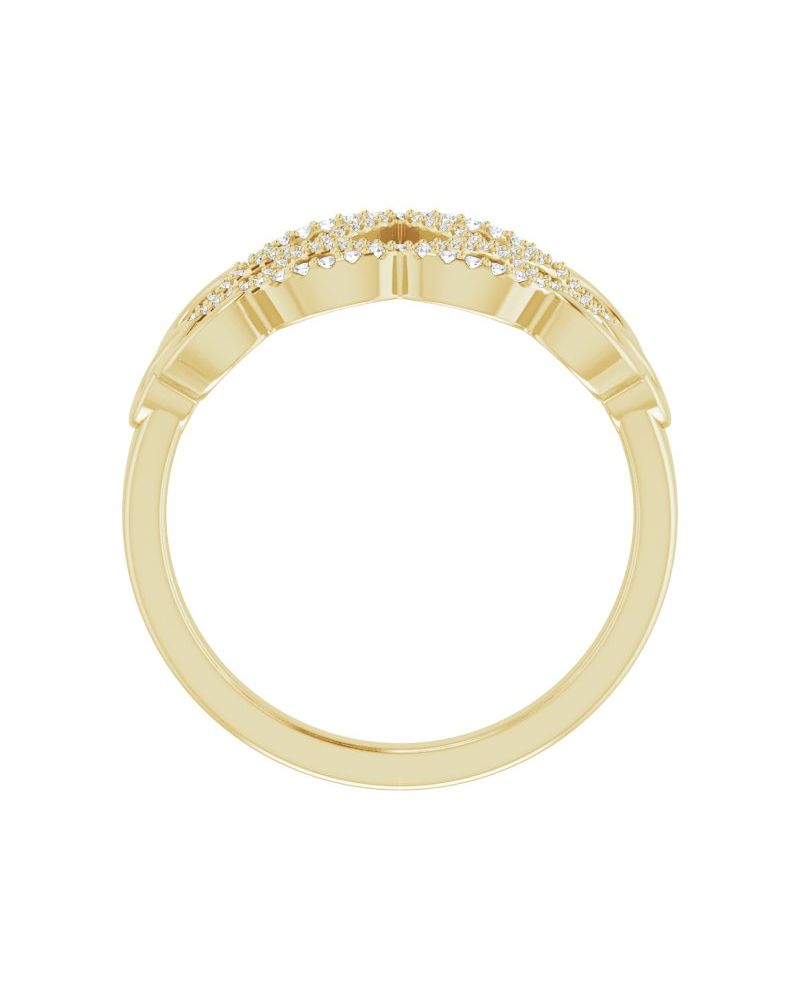Anel Trançado em Ouro 14k com Diamantes Naturais
