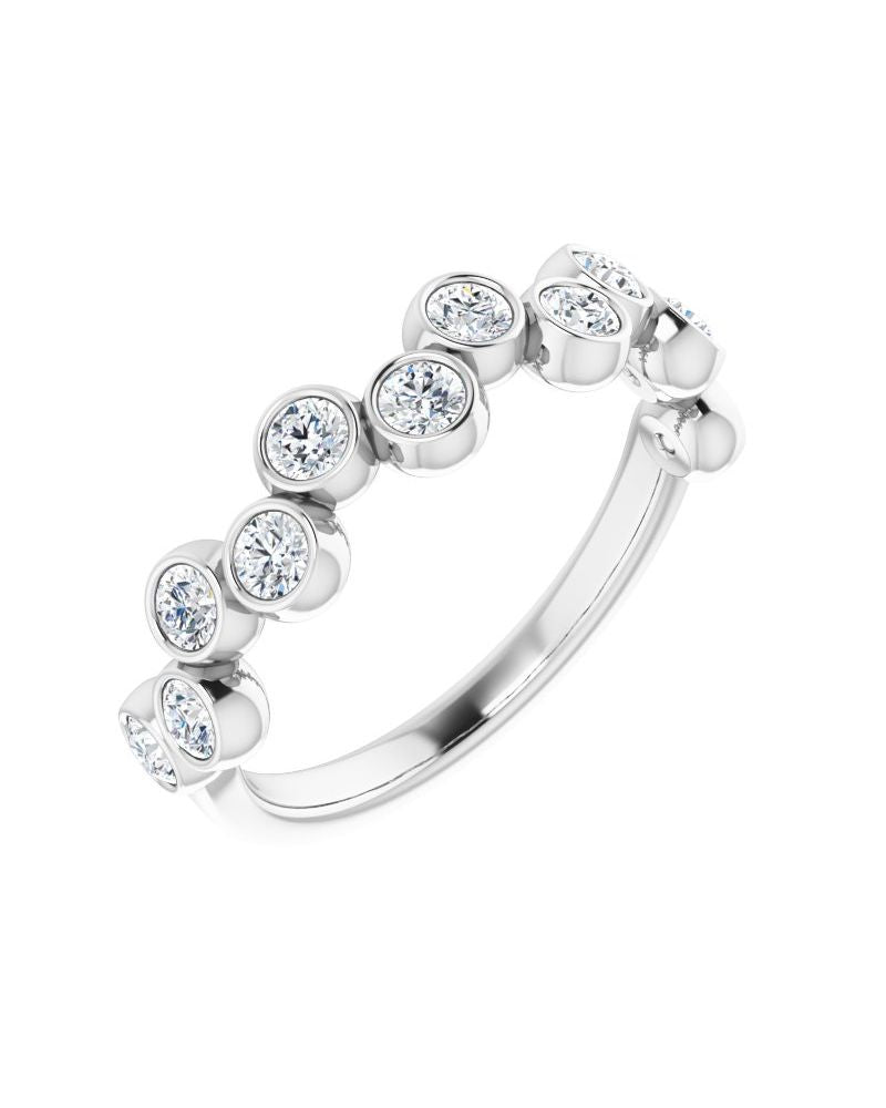 Anel com Cravação Bezel em Ouro 14k com Diamantes Naturais – Modelo 3