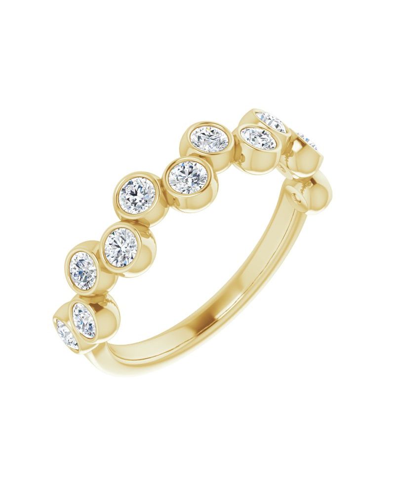 Anel com Cravação Bezel em Ouro 14k com Diamantes Naturais – Modelo 3
