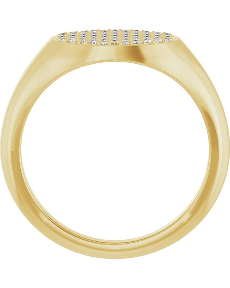 Anel Cluster Chevalier Pavê em Ouro 14k com Diamantes Naturais
