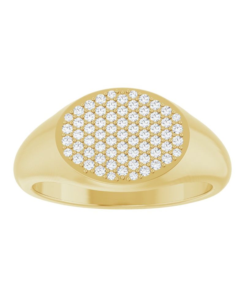 Anel Cluster Chevalier Pavê em Ouro 14k com Diamantes Naturais