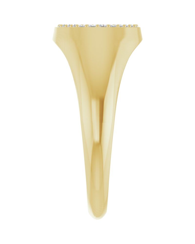 Anel Cluster Chevalier Pavê em Ouro 14k com Diamantes Naturais