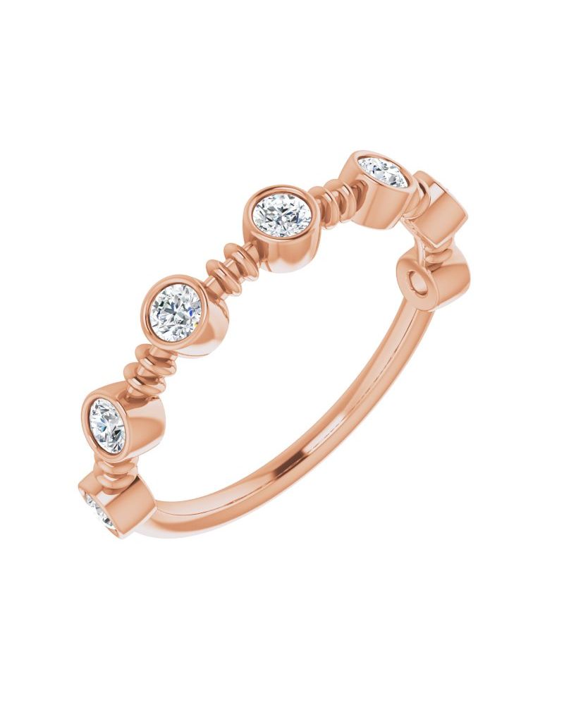 Anel com Cravação Bezel em Ouro 14k com Diamantes Naturais – Modelo 4