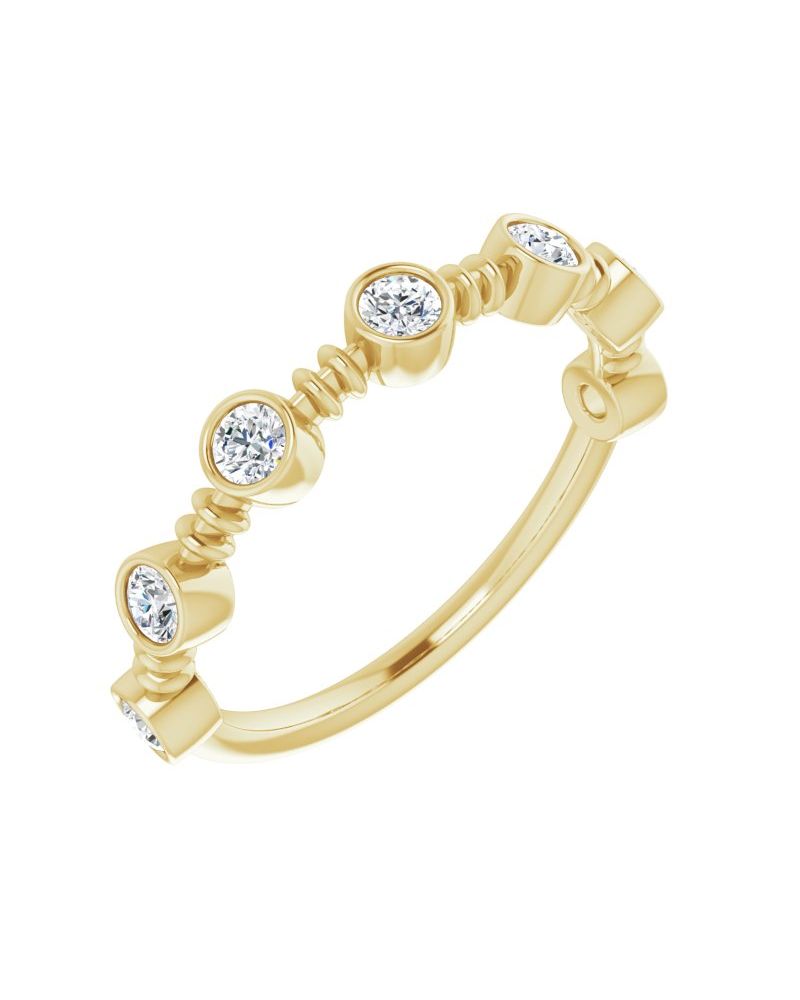 Anel com Cravação Bezel em Ouro 14k com Diamantes Naturais – Modelo 4