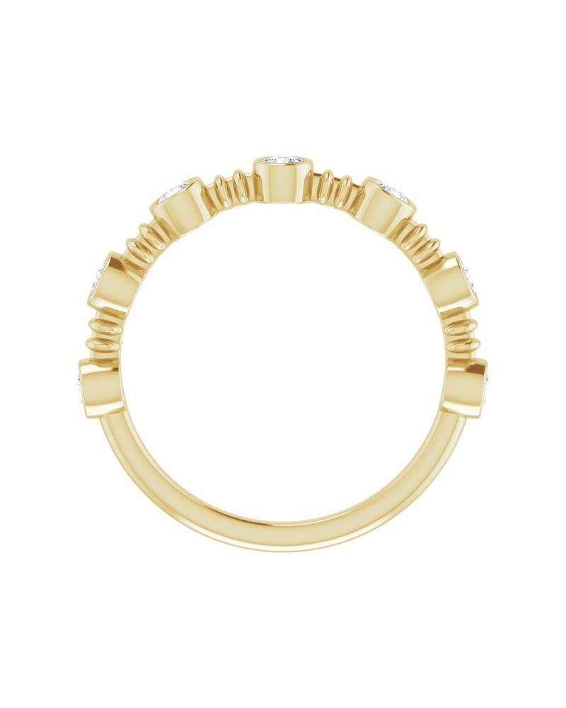 Anel com Cravação Bezel em Ouro 14k com Diamantes Naturais – Modelo 4