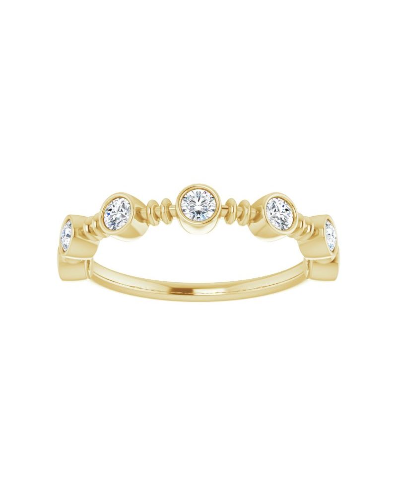 Anel com Cravação Bezel em Ouro 14k com Diamantes Naturais – Modelo 4