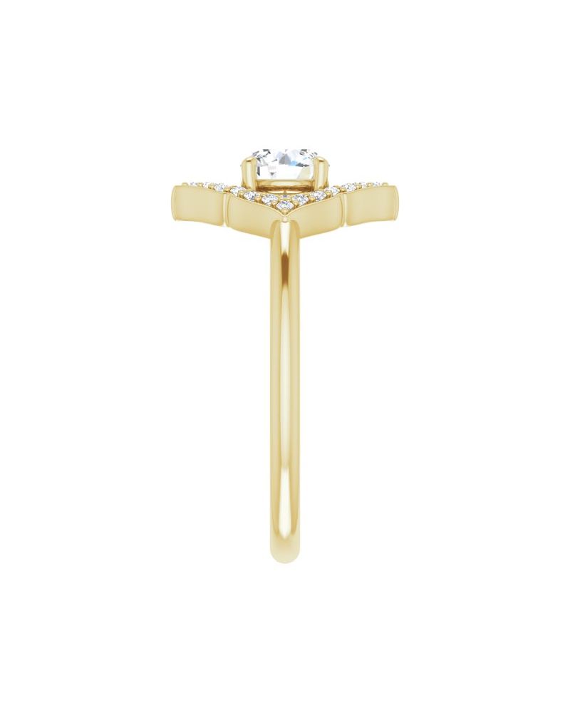 Anel Vintage Halo em Ouro 14k com Diamantes Naturais
