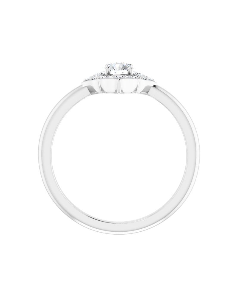 Anel Vintage Halo em Ouro 14k com Diamantes Naturais