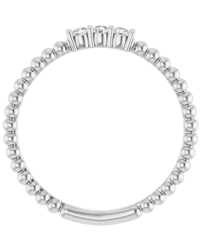 Anel Bolinhas em Ouro 14k com Diamantes Naturais – Modelo 4