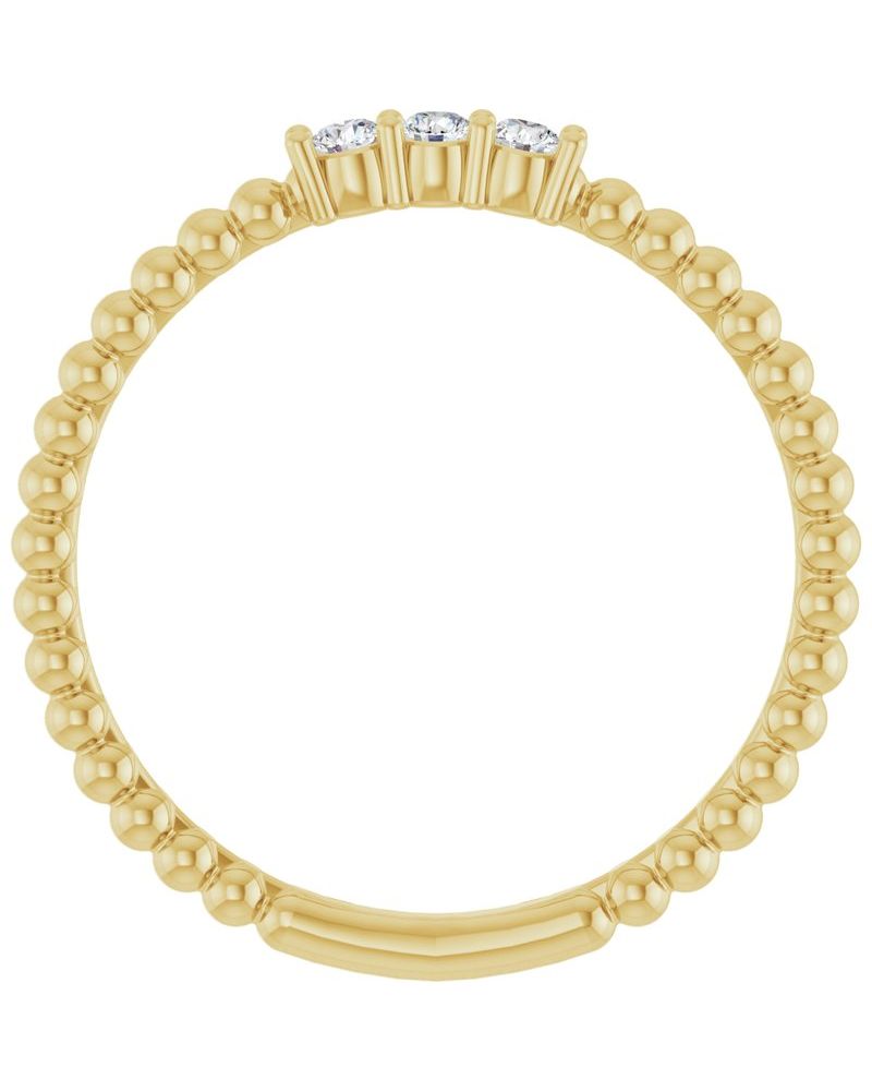 Anel Bolinhas em Ouro 14k com Diamantes Naturais – Modelo 4