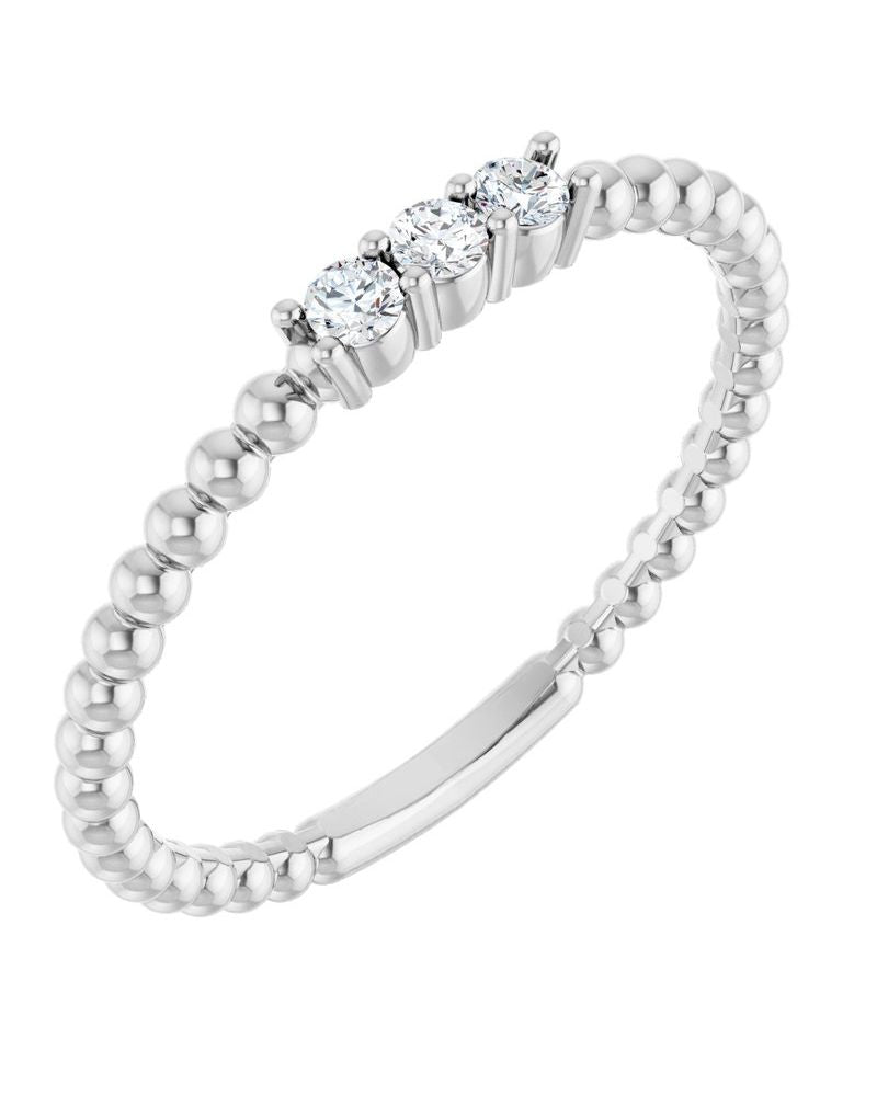 Anel Bolinhas em Ouro 14k com Diamantes Naturais – Modelo 4