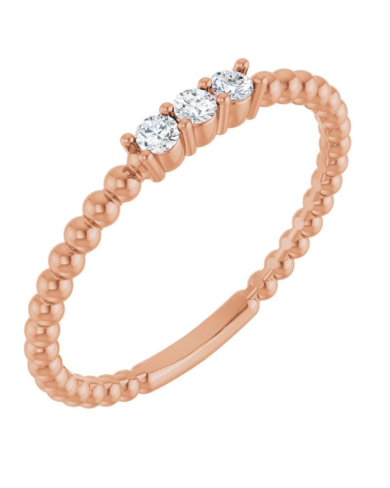 Anel Bolinhas em Ouro 14k com Diamantes Naturais – Modelo 4