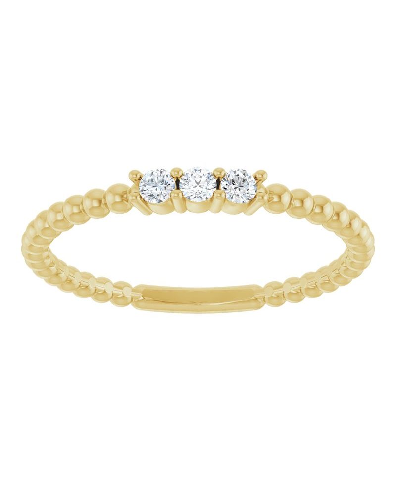 Anel Bolinhas em Ouro 14k com Diamantes Naturais – Modelo 4