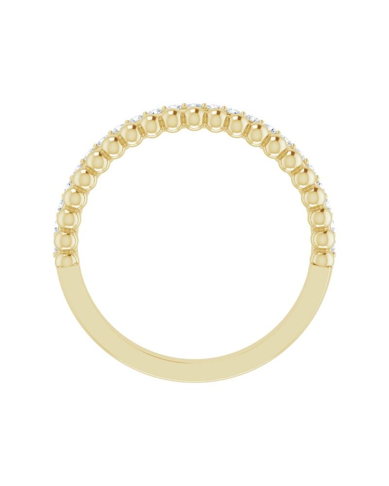 Anel Bolinhas em Ouro 14k com Diamantes Naturais – Modelo 3