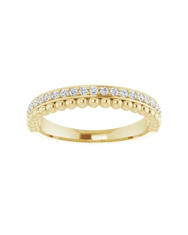 Anel Bolinhas em Ouro 14k com Diamantes Naturais – Modelo 3