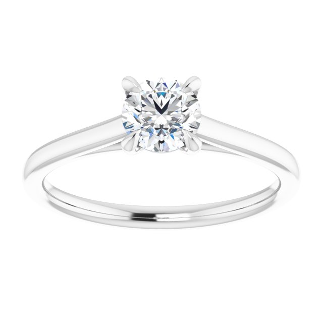 Solitário com Garras – Ouro Branco 14k – vista de cima