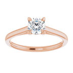 Solitário com Garras – Ouro Rosé 14k – vista de cima