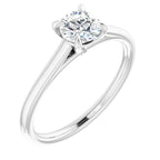 Anel Solitário de Noivado com Garras em Ouro 14k com Diamante Natural – Branco 14k